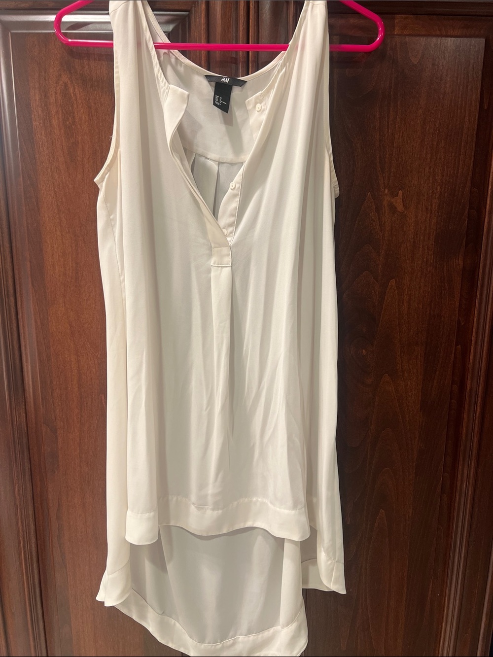 H&M Cream Sleeveless High-Low V-Neck Tunic